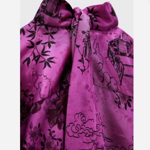 NWT, ZARA PRINTED JFUSHIA ACQUARD BLOUSE, S - Picture 9 of 9